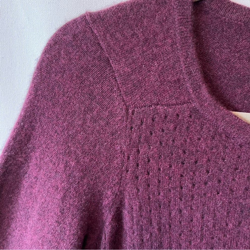 Wythe 100% Cashmere sweater Medium Purple Zipper detail Long sleeve Womens - Picture 4 of 6